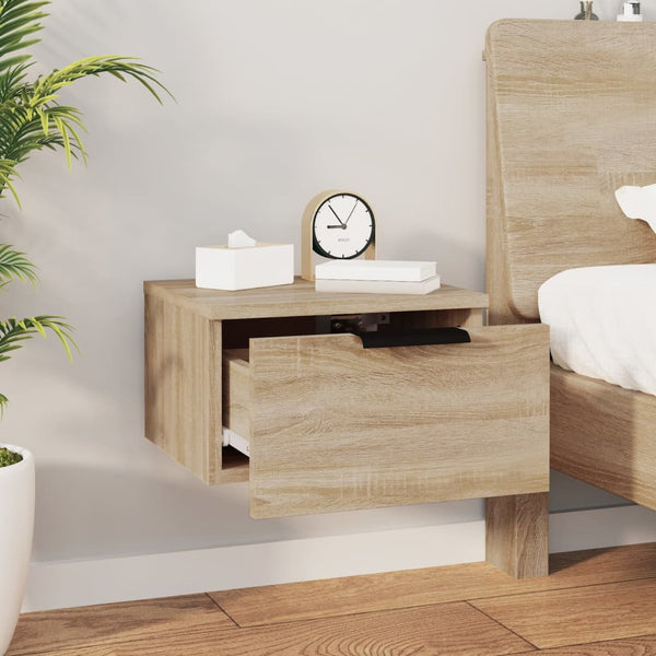 Wand-Nachttische Sonoma-Eiche, 2er-Set