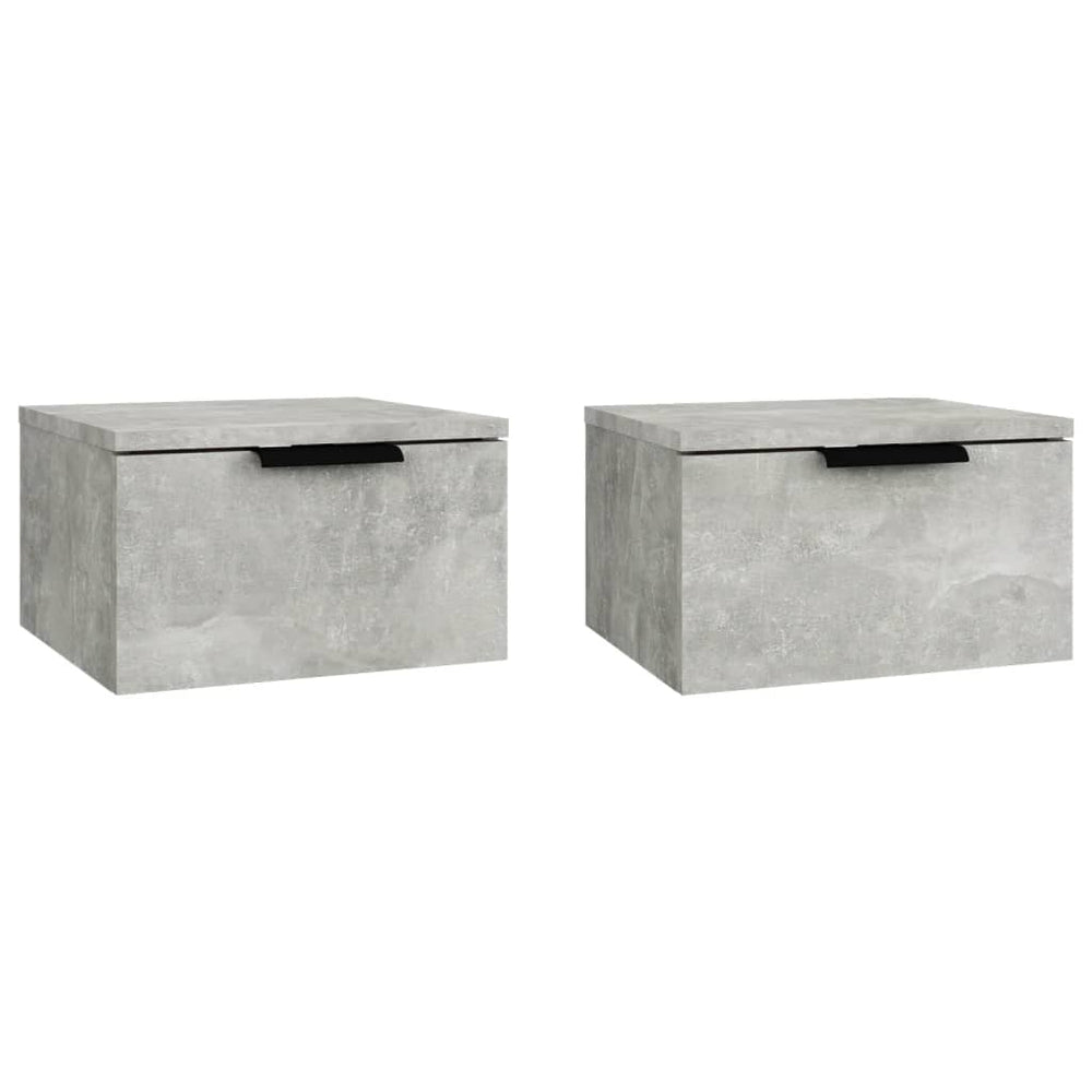 vidaXL Wall-Mounted Nightstands 2 pcs Concrete Grey 34x30x20 cm
