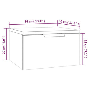 Wand-Nachttische 2er Set Betongrau