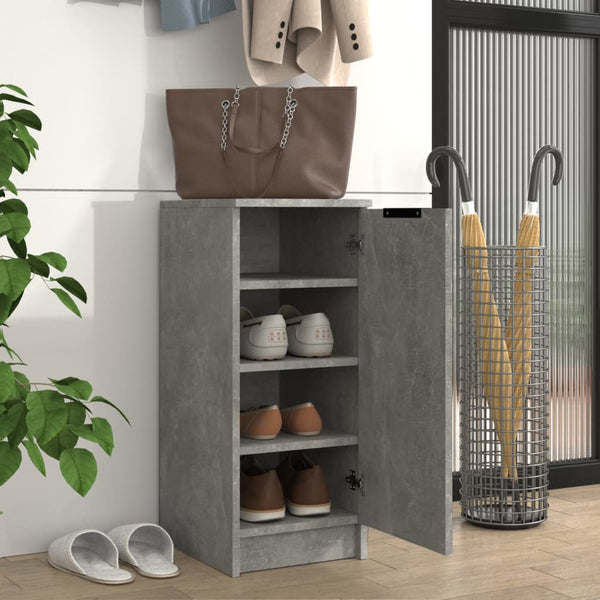 vidaXL Meuble à chaussures gris béton 30x35x70 cm aggloméré