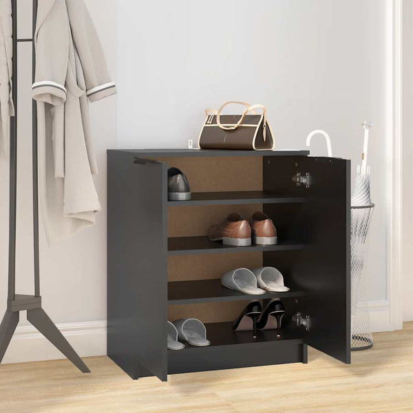 Schuhschrank Schwarz 59x35x70 cm