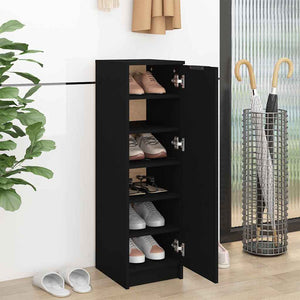 Schuhschrank Schwarz Holzwerkstoff 30x35x100 cm