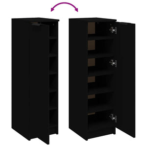 Schuhschrank Schwarz Holzwerkstoff 30x35x100 cm