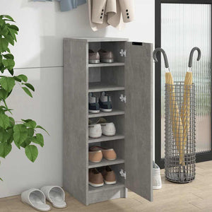 vidaXL Meuble à chaussures gris béton 30x35x100 cm bois d'ingénierie