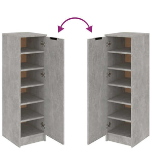 vidaXL Meuble à chaussures gris béton 30x35x100 cm bois d'ingénierie