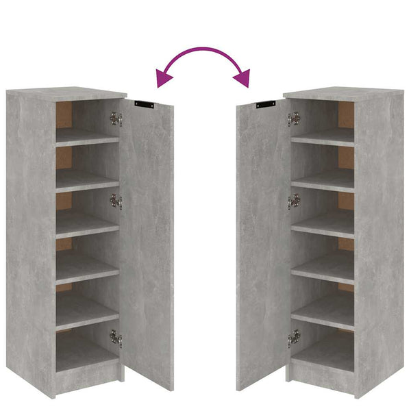 vidaXL Meuble à chaussures gris béton 30x35x100 cm bois d'ingénierie