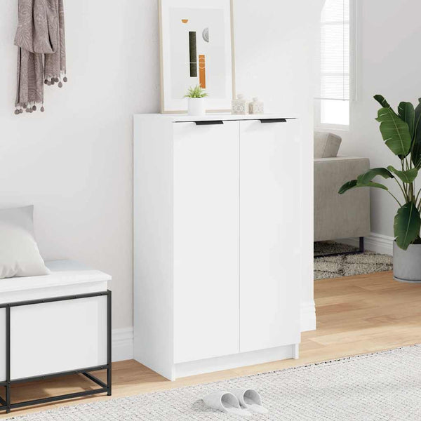 Weißer Schuhschrank aus Holzwerkstoff, 59 cm