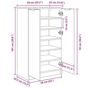 Schuhschrank Betongrau Holz