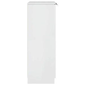 vidaXL Meuble à chaussures blanc brillant 59x35x100,5 cm, bois d'ingénierie