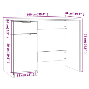 Schwarzer Schreibtisch 100x50 cm