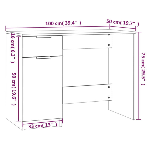 Schreibtisch Sonoma Eiche 100x50 cm