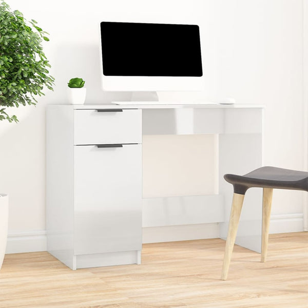 Hochglanz Schreibtisch Weiß 100x50 cm