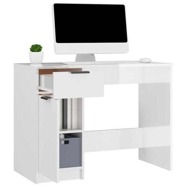 Hochglanz Schreibtisch Weiß 100x50 cm
