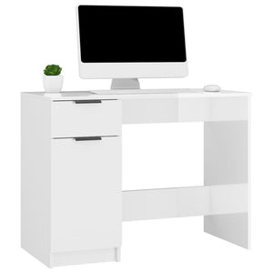 Hochglanz Schreibtisch Weiß 100x50 cm