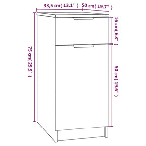 Büroschrank Betongrau 33,5x50x75 cm