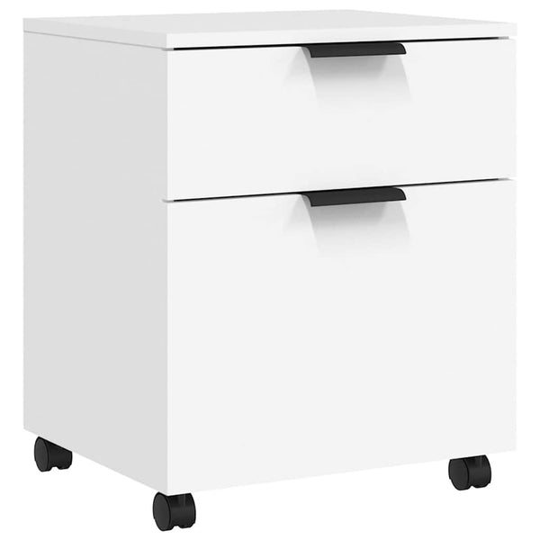 Mobiler Aktenschrank Weiß Rollen 45x54cm