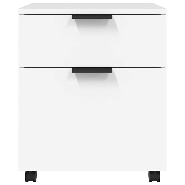 Mobiler Aktenschrank Weiß Rollen 45x54cm