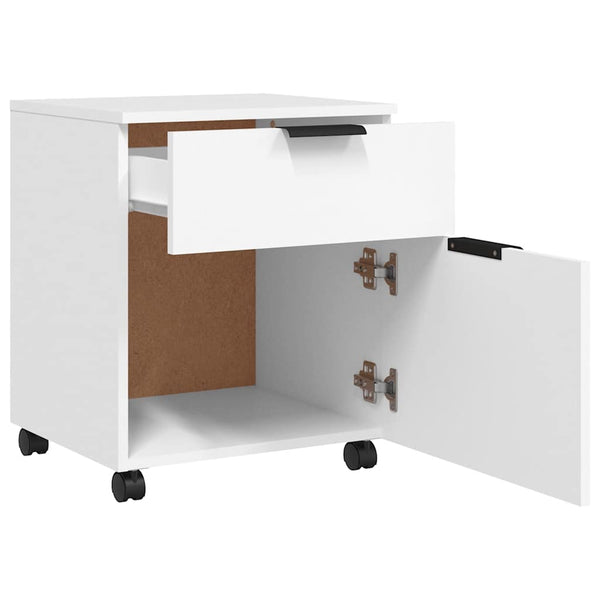 Mobiler Aktenschrank Weiß Rollen 45x54cm