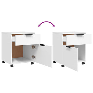 Mobiler Aktenschrank Weiß Rollen 45x54cm