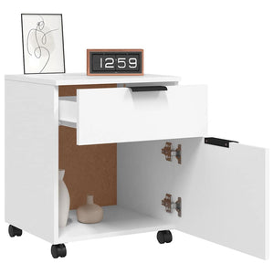 Mobiler Aktenschrank Weiß Rollen 45x54cm