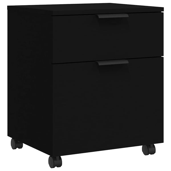 Mobiler Aktenschrank, Schwarz, 45x38x54 cm