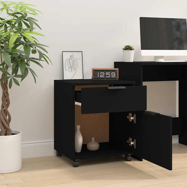 Mobiler Aktenschrank, Schwarz, 45x38x54 cm