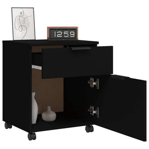Mobiler Aktenschrank, Schwarz, 45x38x54 cm