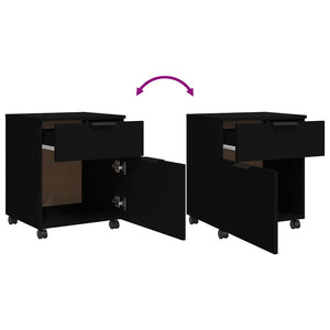 Mobiler Aktenschrank, Schwarz, 45x38x54 cm