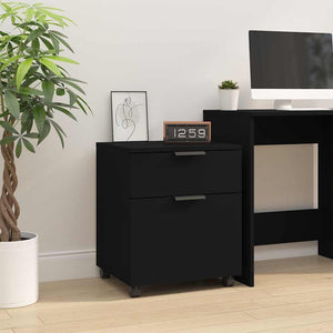 Mobiler Aktenschrank, Schwarz, 45x38x54 cm