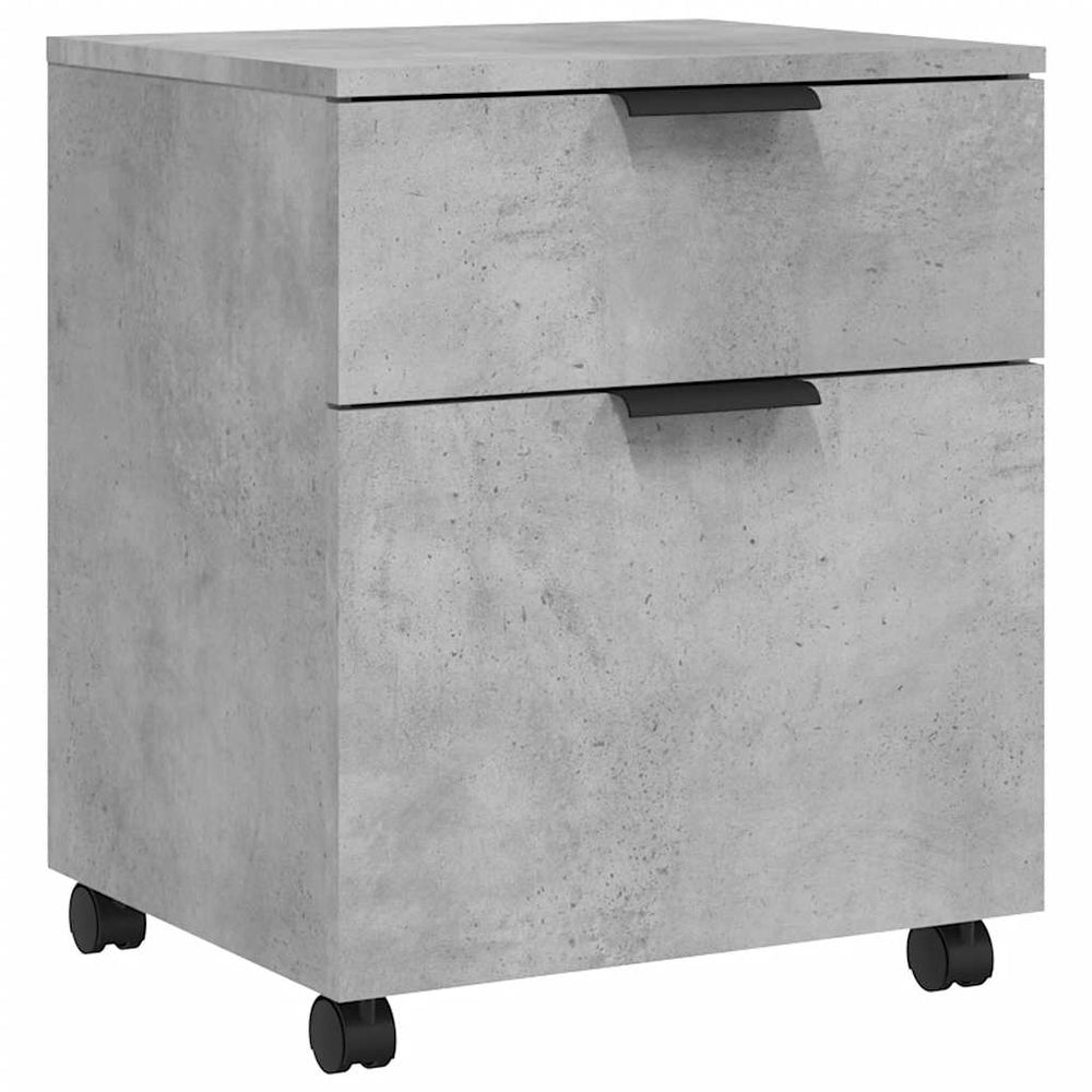 Mobiler Aktenschrank Betongrau 45x38x54 cm
