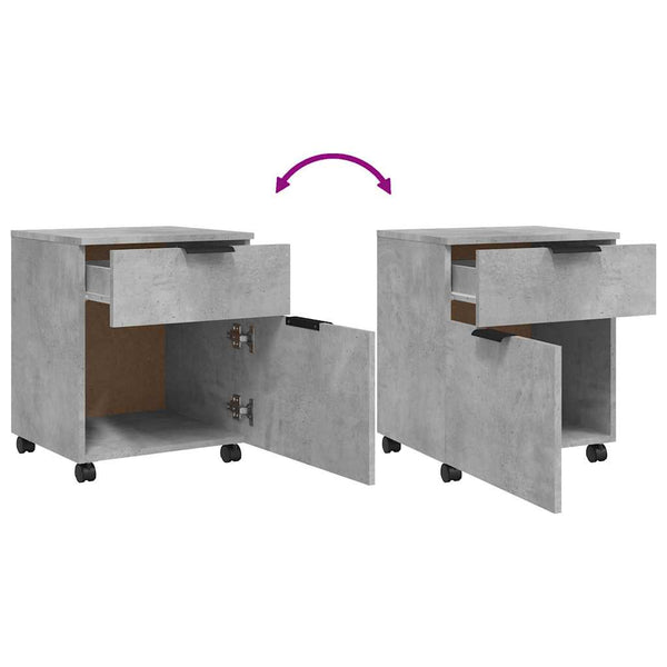 Mobiler Aktenschrank Betongrau 45x38x54 cm
