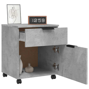 Mobiler Aktenschrank Betongrau 45x38x54 cm