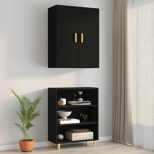 vidaXL Meuble haut noir 69,5x34x90 cm