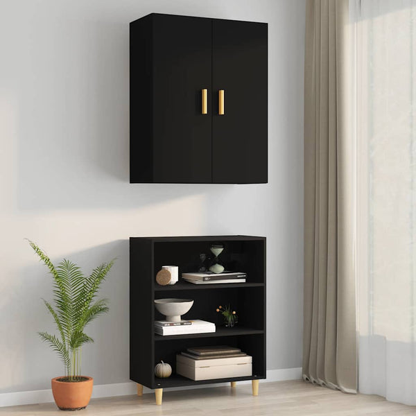 vidaXL Meuble haut noir 69,5x34x90 cm