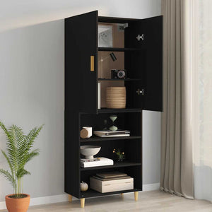 vidaXL Meuble haut noir 69,5x34x90 cm