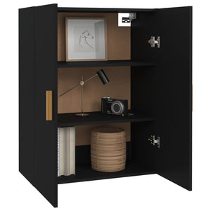 vidaXL Meuble haut noir 69,5x34x90 cm