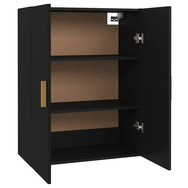 vidaXL Meuble haut noir 69,5x34x90 cm