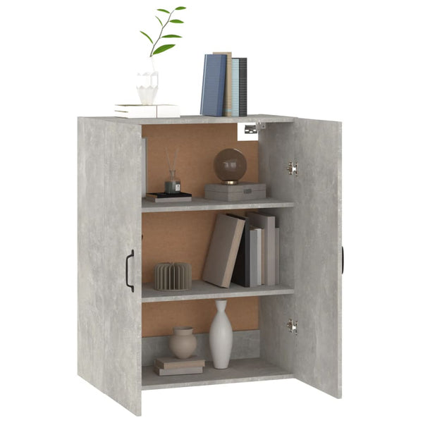 vidaXL Meuble Haut Gris Ciment 69,5x34x90 cm Bois d'ingénierie