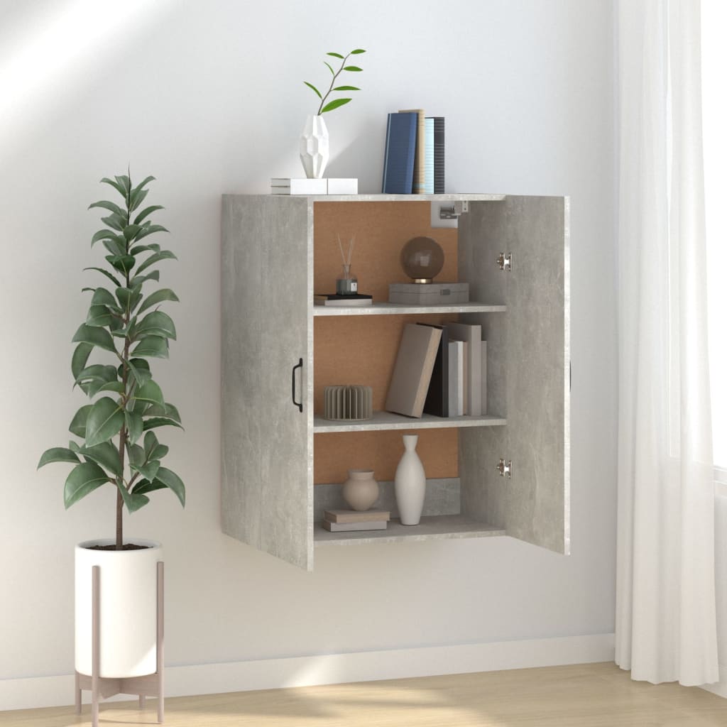 vidaXL Meuble Haut Gris Ciment 69,5x34x90 cm Bois d'ingénierie