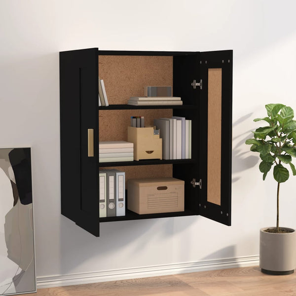 Schwarzer Wandschrank 69,5x32,5x90 cm