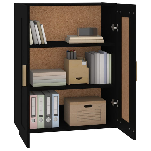 Schwarzer Wandschrank 69,5x32,5x90 cm