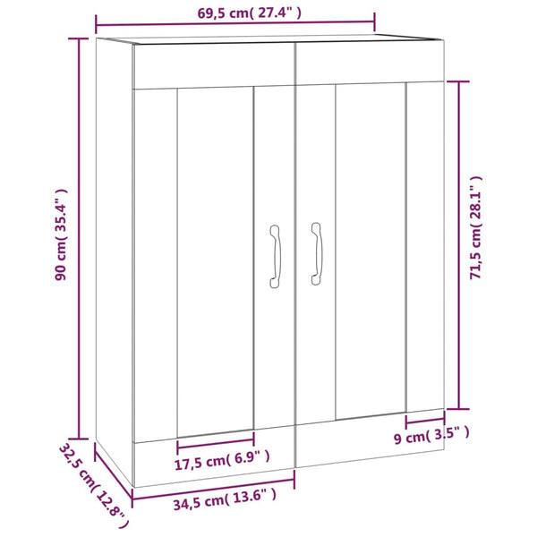 Betongrauer Hängeschrank 69,5x90 cm