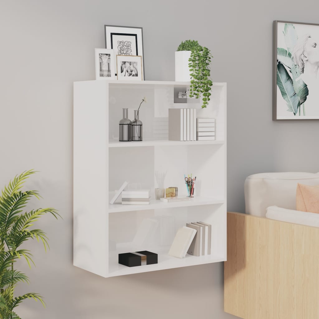 Hängeschrank Hochglanz Weiß 69,5x32,5x90 cm
