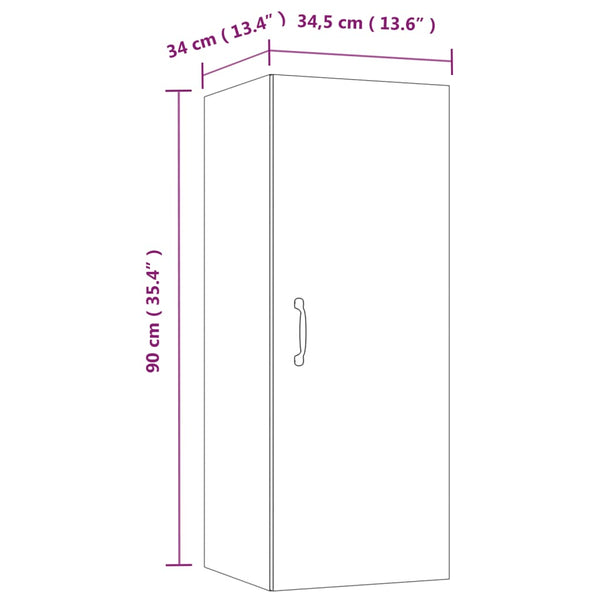 Hängeschrank Weiß 34,5x34x90 cm
