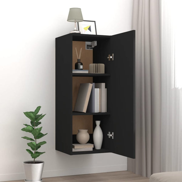 Schwarzer Hängeschrank 34,5x34x90 cm