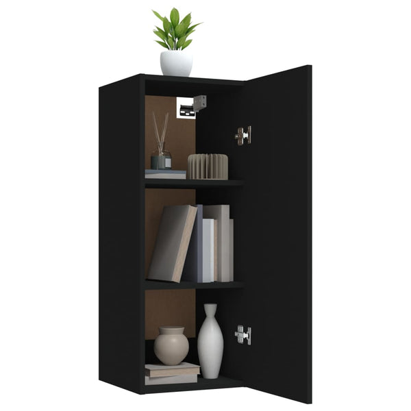 Schwarzer Hängeschrank 34,5x34x90 cm