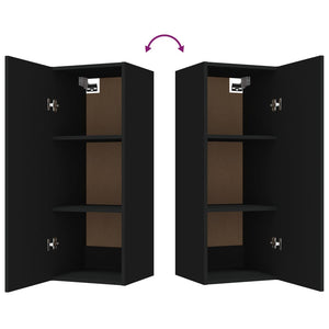 Schwarzer Hängeschrank 34,5x34x90 cm