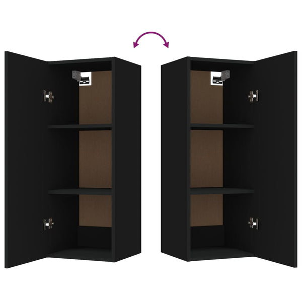 Schwarzer Hängeschrank 34,5x34x90 cm