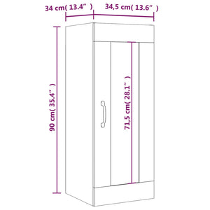 Hängeschrank Betongrau 34,5x34x90 cm