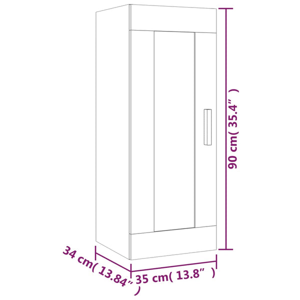 Weißer Wandschrank 35x34x90 cm